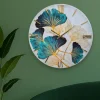 Orologi Da Parete Moderni-Selezionato da Mazzolaluce Orologio da parete 60cm di resina floreal particolare verde oro
