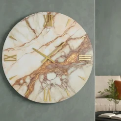 Orologi Da Parete Moderni-Selezionato da Mazzolaluce Orologio da parete 40cm effetto marmo rotondo