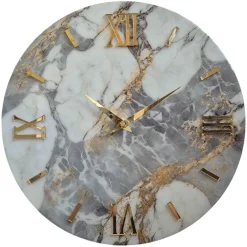 Orologi Da Parete Moderni-Selezionato da Mazzolaluce Orologio da parete 80cm effetto marmoreo numeri oro design