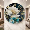 Orologi Da Parete Moderni-Selezionato da Mazzolaluce Orologio da parete 60cm floreale rotondo resina cristalli oro