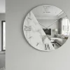 Orologi Da Parete Moderni-Selezionato da Mazzolaluce Orologio da parete 60cm moderno rotondo specchio e marmo laminato
