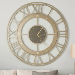 Orologi Da Parete Moderni-Selezionato da Mazzolaluce Orologio da parete 70cm numeri romani bronzo rotondo