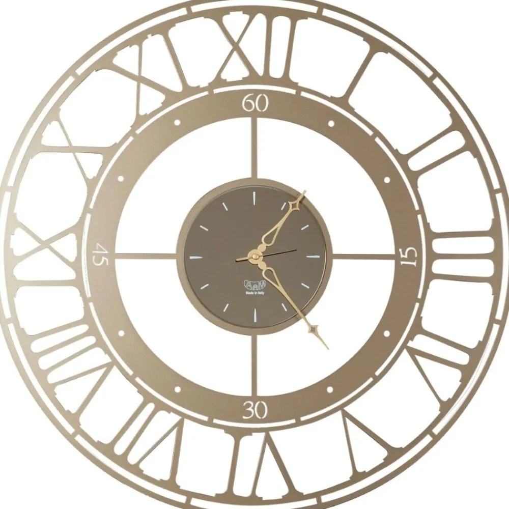 Orologi Da Parete Moderni-Selezionato da Mazzolaluce Orologio da parete 70cm numeri romani bronzo rotondo