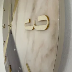 Orologi Da Parete Moderni-Selezionato da Mazzolaluce Orologio da parete 80 cm oro moderno legno resina effetto marmo marrone