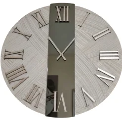 Orologi Da Parete Moderni-Selezionato da Mazzolaluce Orologio da parete 80cm per soggiorno tondo carta da parati vetro dume