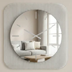 Orologi Da Parete Moderni-Selezionato da Mazzolaluce Orologio da parete 75cm quadrato design specchio e vetro