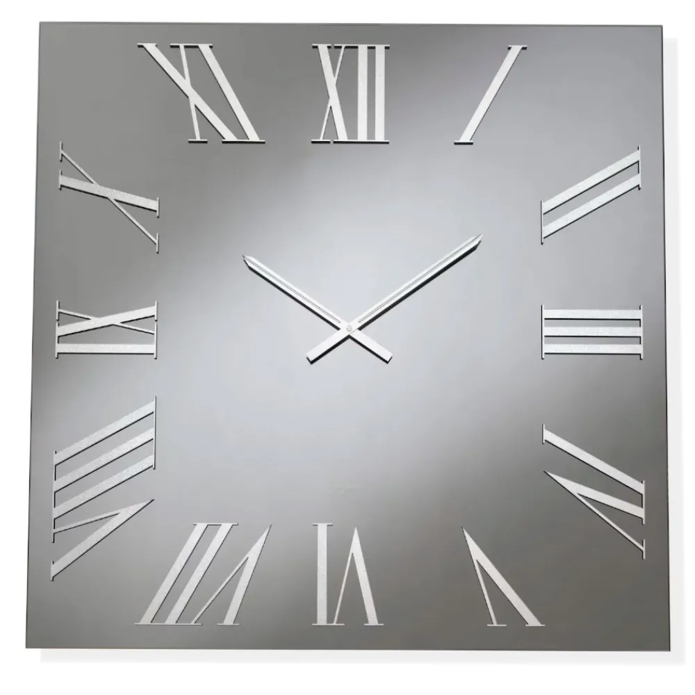 Orologi Da Parete Moderni-Selezionato da Mazzolaluce Orologio da parete 60cm quadrato in vetro fume