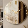 Orologi Da Parete Moderni-Selezionato da Mazzolaluce Orologio da parete 80 cm resina effetto marmo legno cannettato