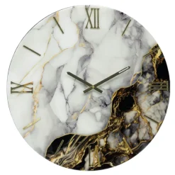 Orologi Da Parete Moderni-Selezionato da Mazzolaluce Orologio da parete 60cm rotondo in resina oro effetto marmo