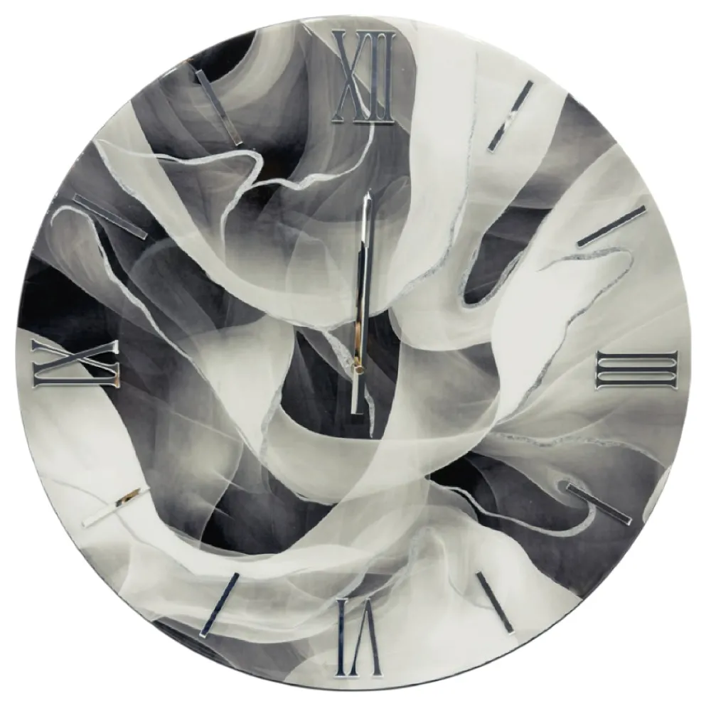 Orologi Da Parete Moderni-Selezionato da Mazzolaluce Orologio da parete 40cm rotondo in resina grigio nero moderno