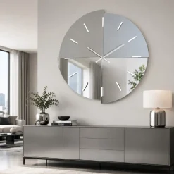 Orologi Da Parete Moderni-Selezionato da Mazzolaluce Orologio da parete 60 cm specchio fume lucido e satinato design moderno