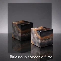 Orologi Da Parete Moderni-Selezionato da Mazzolaluce Orologio da parete 80cm specchiato fume effetto marmo grigio scuro