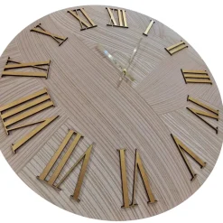 Orologi Da Parete Moderni-Selezionato da Mazzolaluce Orologio da parete 60cm tondo con carta da pareti oro