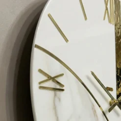Orologi Da Parete Moderni-Selezionato da Mazzolaluce Orologio da parete 80cm tondo resina effetto marmo oro