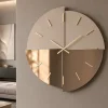 Orologi Da Parete Moderni-Selezionato da Mazzolaluce Orologio da parete 80 cm vetro bronzo specchio e satinato legno nocciola design moderno