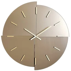 Orologi Da Parete Moderni-Selezionato da Mazzolaluce Orologio da parete 80 cm vetro bronzo specchio e satinato legno nocciola design moderno