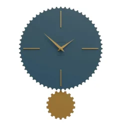 Orologi Da Parete Moderni-Selezionato da Mazzolaluce Orologio da parete con pendolo in legno ottanio dettagli oro