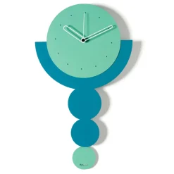 Orologi Da Parete Moderni-Selezionato da Mazzolaluce Orologio da parete con pendolo verde e blu design cerchi