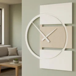 Orologi Da Parete Moderni-Selezionato da Mazzolaluce Orologio da parete dal design moderno legno rovere breeze