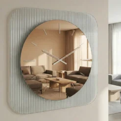 Orologi Da Parete Moderni-Selezionato da Mazzolaluce Orologio da parete design 75cm in vetro e specchio bronzo