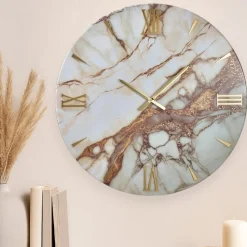 Orologi Da Parete Moderni-Selezionato da Mazzolaluce Orologio da parete design 60cm resina effetto marmorizzato moderno