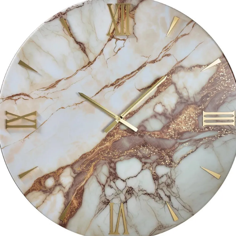 Orologi Da Parete Moderni-Selezionato da Mazzolaluce Orologio da parete design 60cm resina effetto marmorizzato moderno