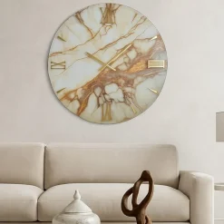 Orologi Da Parete Moderni-Selezionato da Mazzolaluce Orologio da parete design 60cm resina effetto marmorizzato moderno