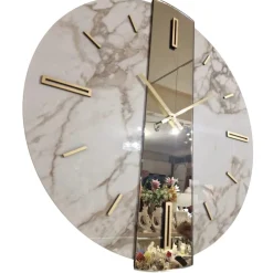 Orologi Da Parete Moderni-Selezionato da Mazzolaluce Orologio da parete design 60cm rotondo kerlite specchio bronzo