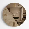 Orologi Da Parete Moderni-Selezionato da Mazzolaluce Orologio da parete design 60cm specchio bronzo carta da parati