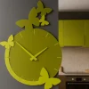 Orologi Da Parete Moderni-Selezionato da Mazzolaluce Orologio da parete design farfalle legno colore verde oliva