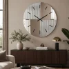 Orologi Da Parete Moderni-Selezionato da Mazzolaluce Orologio da parete design moderno 60 cm specchio cannettato e rosa