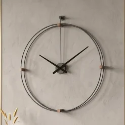 Orologi Da Parete Moderni-Selezionato da Mazzolaluce Orologio da parete design moderno rotondo tortora 60cm