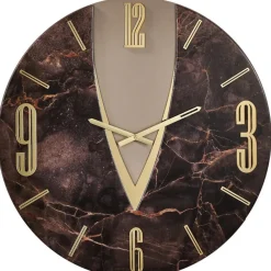 Orologi Da Parete Moderni-Selezionato da Mazzolaluce Orologio da parete design moderno luna effetto marmo marrone 60cm