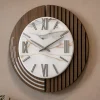 Orologi Da Parete Moderni-Selezionato da Mazzolaluce Orologio da parete design moderno resina effetto marmorizzato foglia argento 50cm