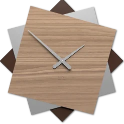 Orologi Da Parete Moderni-Selezionato da Mazzolaluce Orologio da parete design moderno noce canaletto grigio