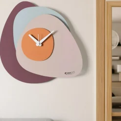 Orologi Da Parete Moderni-Selezionato da Mazzolaluce Orologio da parete design moderno viola cenere e pesca