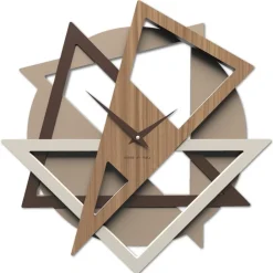 Orologi Da Parete Moderni-Selezionato da Mazzolaluce Orologio da parete design moderno geometrico legno nocciola