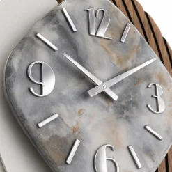 Orologi Da Parete Moderni-Selezionato da Mazzolaluce Orologio da parete design particolate resina effetto marmo dettagli argento