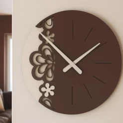 Orologi Da Parete Moderni-Selezionato da Mazzolaluce Orologio da parete design particolare legno cioccolato moderno tondo