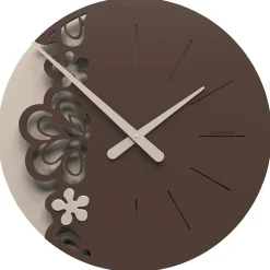 Orologi Da Parete Moderni-Selezionato da Mazzolaluce Orologio da parete design particolare legno cioccolato moderno tondo