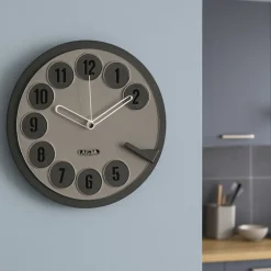 Orologi Da Parete Moderni-Selezionato da Mazzolaluce Orologio da parete design telefono rotondo nero e fango
