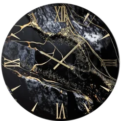 Orologi Da Parete Moderni-Selezionato da Mazzolaluce Orologio da parete di grandi dimensioni 80cm nero oro moderno