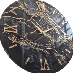 Orologi Da Parete Moderni-Selezionato da Mazzolaluce Orologio da parete di grandi dimensioni 80cm nero oro moderno