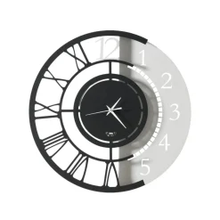 Orologi Da Parete Moderni-Selezionato da Mazzolaluce Orologio da parete dual time rotondo nero 45cm moderno