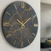 Orologi Da Parete Moderni-Selezionato da Mazzolaluce Orologio da parete effetto marmorizzato 40cm tondo in resina nero