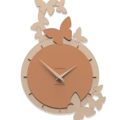 Orologi Da Parete Moderni-Selezionato da Mazzolaluce Orologio da parete farfalle legno colore abbronzato