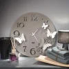 Orologi Da Parete Moderni-Selezionato da Mazzolaluce Orologio da parete farfalle moderno fango e alluminio