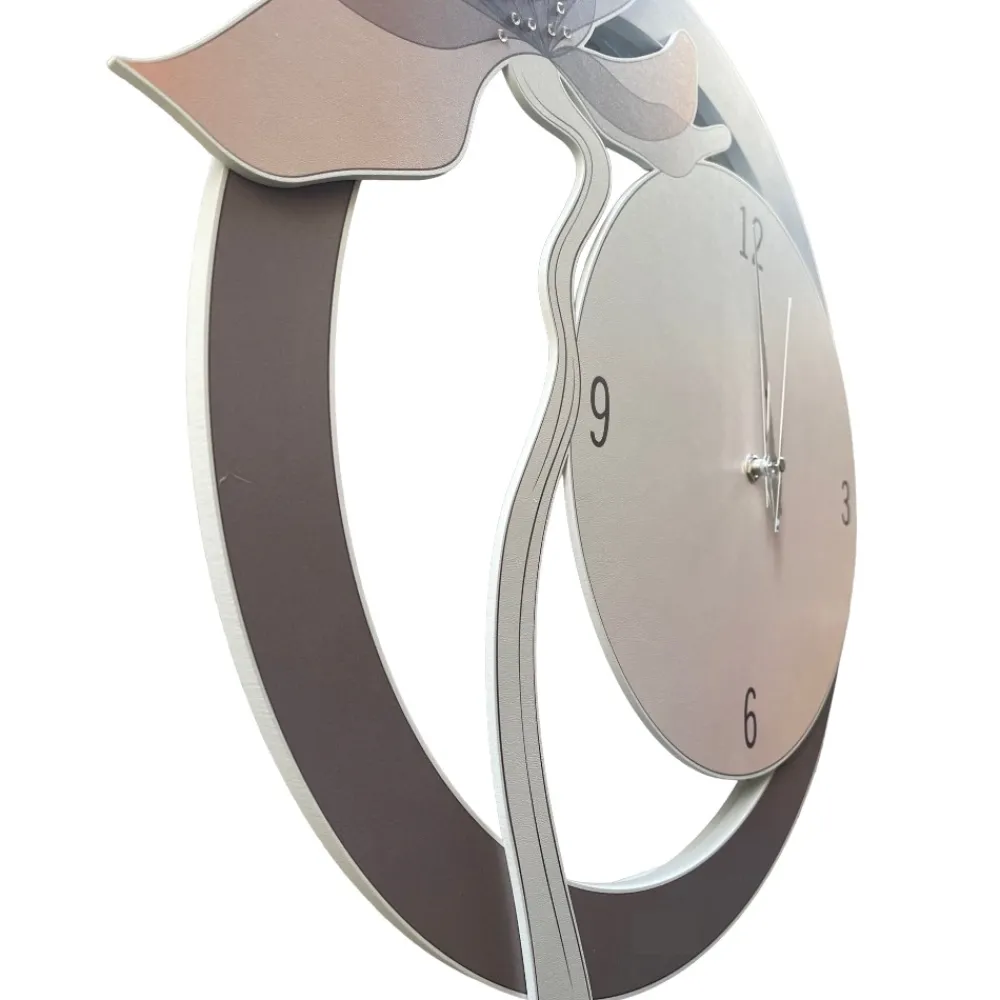 Orologi Da Parete Moderni-Bongelli Preziosi Orologio da parete fiore moderno cipria con strass