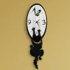 Orologi Da Parete Moderni-Selezionato da Mazzolaluce Orologio da parete gatto nero design moderno