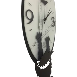Orologi Da Parete Moderni-Selezionato da Mazzolaluce Orologio da parete gatto nero design moderno
